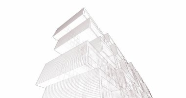 Mimari sanat konseptinde soyut çizgiler, minimum geometrik şekiller. 