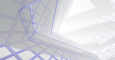 Mimari sanat konseptinde soyut çizgiler, minimum geometrik şekiller. 