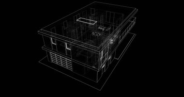 İnşaat planının 3B mimari tasarımı
