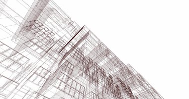 Mimari sanat konseptinde soyut çizgiler, minimum geometrik şekiller. 