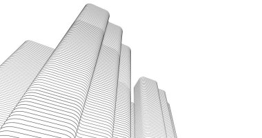 Mimari sanat konseptinde soyut çizgiler, minimum geometrik şekiller. 