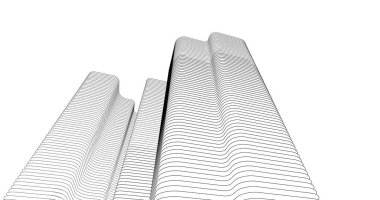 Mimari sanat konseptinde soyut çizgiler, minimum geometrik şekiller. 