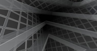 Mimari sanat konseptinde soyut çizgiler, minimum geometrik şekiller. 