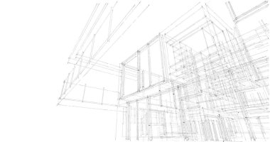 İnşaat planının 3B mimari tasarımı