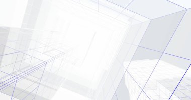 Mimari sanat konseptinde soyut çizgiler, minimum geometrik şekiller. 