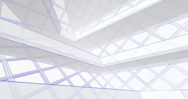 Mimari sanat konseptinde soyut çizgiler, minimum geometrik şekiller. 