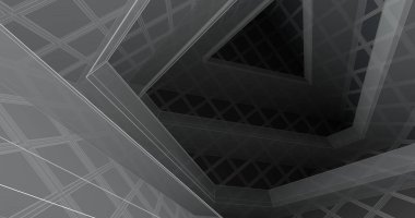 Mimari sanat konseptinde soyut çizgiler, minimum geometrik şekiller. 