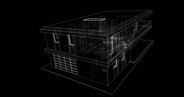 İnşaat planının 3B mimari tasarımı