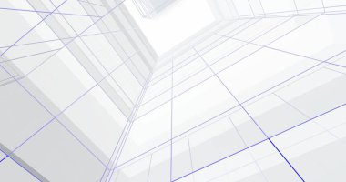 Mimari sanat konseptinde soyut çizgiler, minimum geometrik şekiller. 