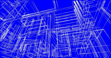 İnşaat planının 3B mimari tasarımı