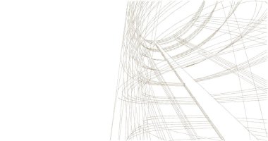 Mimari sanat konseptinde soyut çizgiler, minimum geometrik şekiller. 