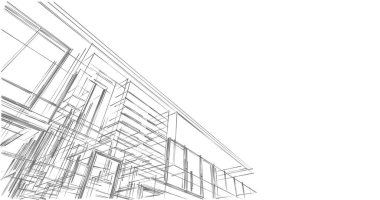 İnşaat planının 3B mimari tasarımı