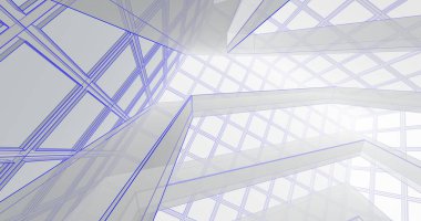 Mimari sanat konseptinde soyut çizgiler, minimum geometrik şekiller. 