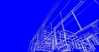 İnşaat planının 3B mimari tasarımı