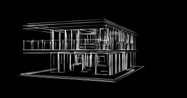 İnşaat planının 3B mimari tasarımı