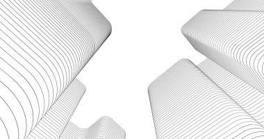 Mimari sanat konseptinde soyut çizgiler, minimum geometrik şekiller. 