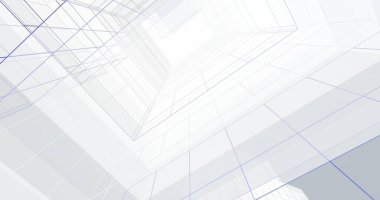 Mimari sanat konseptinde soyut çizgiler, minimum geometrik şekiller. 