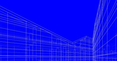 Mimari sanat konseptinde soyut çizgiler, minimum geometrik şekiller. 