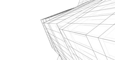 Mimari sanat konseptinde soyut çizgiler, minimum geometrik şekiller. 