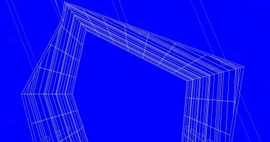 Mimari sanat konseptinde soyut çizgiler, minimum geometrik şekiller. 