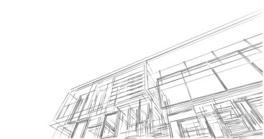 İnşaat planının 3B mimari tasarımı