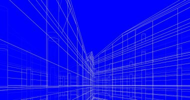 Mimari sanat konseptinde soyut çizgiler, minimum geometrik şekiller. 