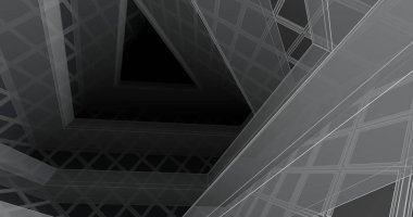 Mimari sanat konseptinde soyut çizgiler, minimum geometrik şekiller. 