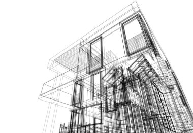 soyut mimari duvar kağıdı tasarımı, dijital konsept arkaplan