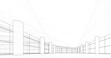 soyut mimari duvar kağıdı tasarımı, dijital konsept arkaplan