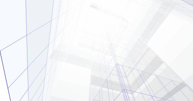 Mimari sanat konseptinde soyut çizgiler, minimum geometrik şekiller. 