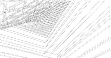 Mimari sanat konseptinde soyut çizgiler, minimum geometrik şekiller. 