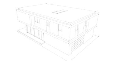 İnşaat planının 3B mimari tasarımı