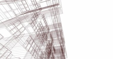 Mimari sanat konseptinde soyut çizgiler, minimum geometrik şekiller. 