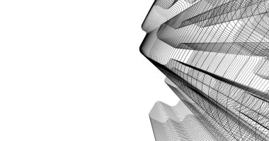 Mimari sanat konseptinde soyut çizgiler, minimum geometrik şekiller. 