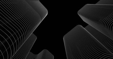 Mimari sanat konseptinde soyut çizgiler, minimum geometrik şekiller. 