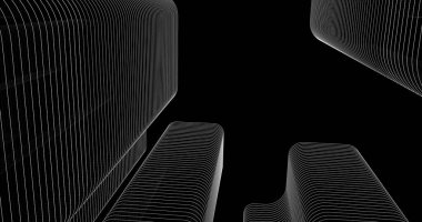 Mimari sanat konseptinde soyut çizgiler, minimum geometrik şekiller. 