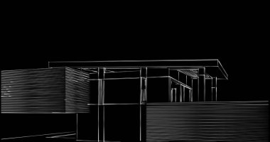 Mimari sanat konseptinde soyut çizgiler, minimum geometrik şekiller. 