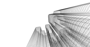 Mimari sanat konseptinde soyut çizgiler, minimum geometrik şekiller. 