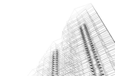 Mimari sanat konseptinde soyut çizgiler, minimum geometrik şekiller. 