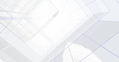 Mimari sanat konseptinde soyut çizgiler, minimum geometrik şekiller. 