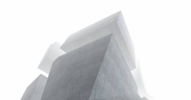 Mimari sanat konseptinde soyut çizgiler, minimum geometrik şekiller. 