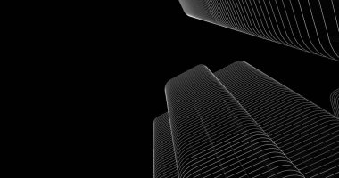 Mimari sanat konseptinde soyut çizgiler, minimum geometrik şekiller. 