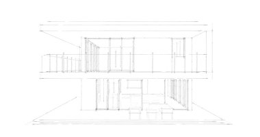 İnşaat planının 3B mimari tasarımı