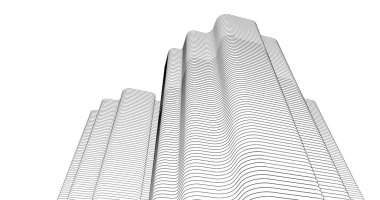 Mimari sanat konseptinde soyut çizgiler, minimum geometrik şekiller. 