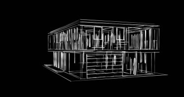 İnşaat planının 3B mimari tasarımı