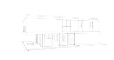 İnşaat planının 3B mimari tasarımı