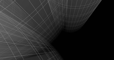 Mimari sanat konseptinde soyut çizgiler, minimum geometrik şekiller. 