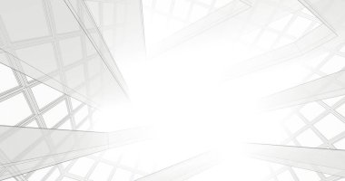 Mimari sanat konseptinde soyut çizgiler, minimum geometrik şekiller. 