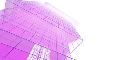 Mimari sanat konseptinde soyut çizgiler, minimum geometrik şekiller. 