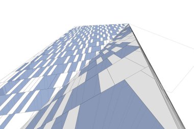 Mimari sanat konseptinde soyut çizgiler, minimum geometrik şekiller. 